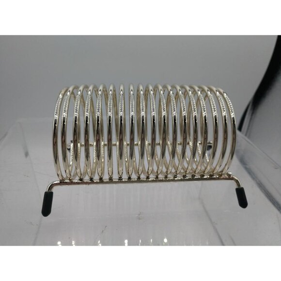 Retro circular wire desk letter holder silver look vintage MCM - Picture 1 of 5
